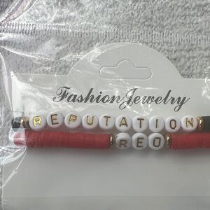 Fashion Nova Red and Gold Beaded Bracelet